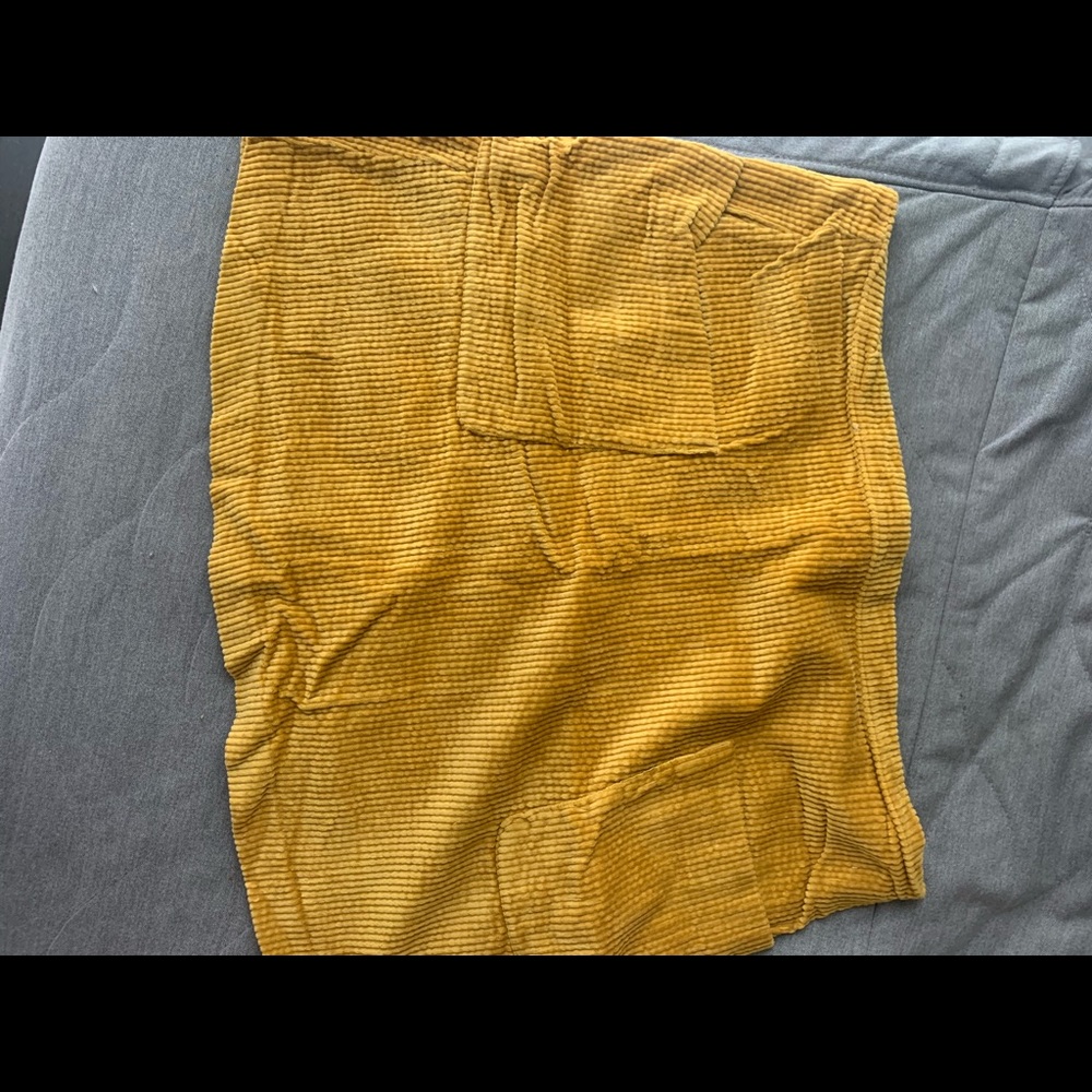 Frank & Oak Mustard Yellow Corduroy Skirt